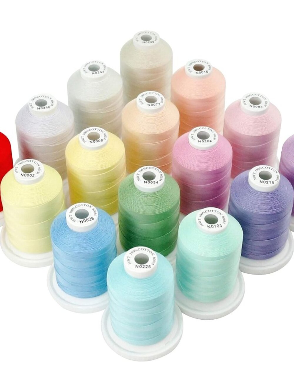 Multi-Purpose 100% Mercerized Cotton Threads-16 Pastel Colors